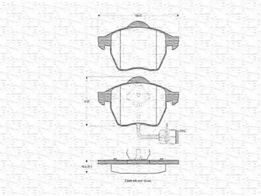 MAGNETI MARELLI 363702160311 Комплект гальмівних колодок, дискове гальмо