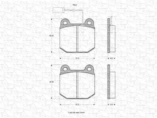 MAGNETI MARELLI 363702160314 Комплект гальмівних колодок, дискове гальмо