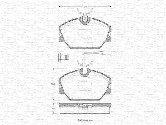 MAGNETI MARELLI 363702160326 Комплект гальмівних колодок, дискове гальмо