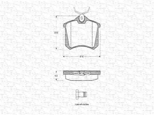 MAGNETI MARELLI 363702160345 Комплект гальмівних колодок, дискове гальмо