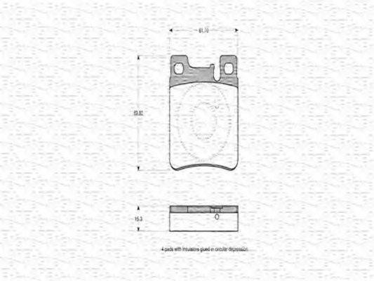 MAGNETI MARELLI 363702160400 Комплект гальмівних колодок, дискове гальмо