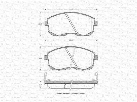 MAGNETI MARELLI 363702160501 Комплект гальмівних колодок, дискове гальмо