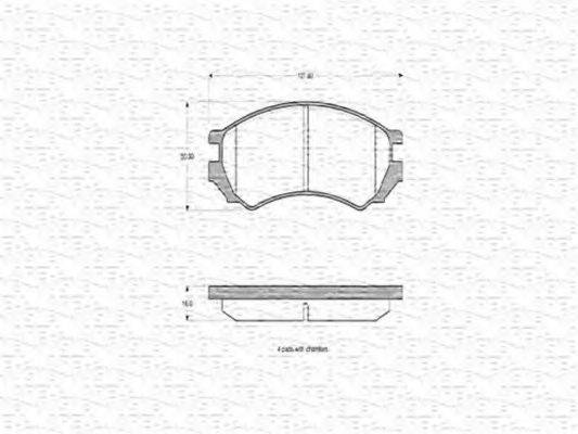 MAGNETI MARELLI 363702160503 Комплект гальмівних колодок, дискове гальмо