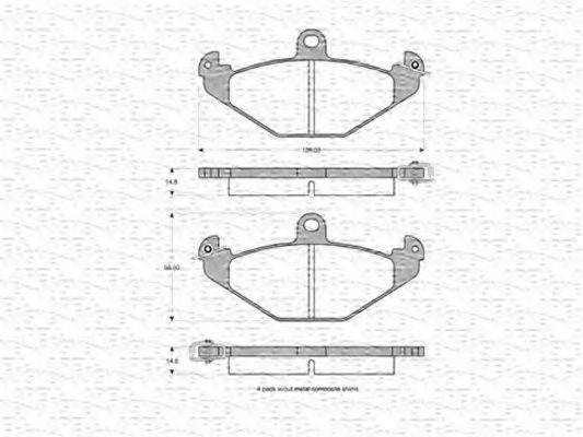 MAGNETI MARELLI 363702160533 Комплект гальмівних колодок, дискове гальмо