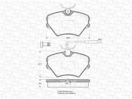 MAGNETI MARELLI 363702160555 Комплект гальмівних колодок, дискове гальмо