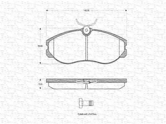 MAGNETI MARELLI 363702160561 Комплект гальмівних колодок, дискове гальмо