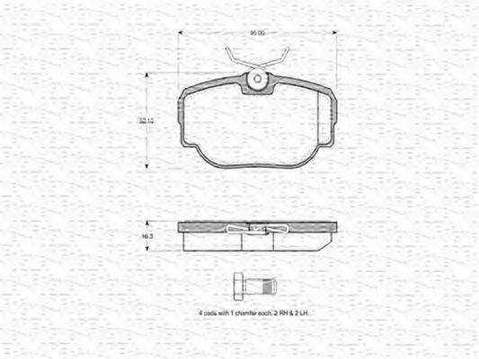 MAGNETI MARELLI 363702160590 Комплект гальмівних колодок, дискове гальмо