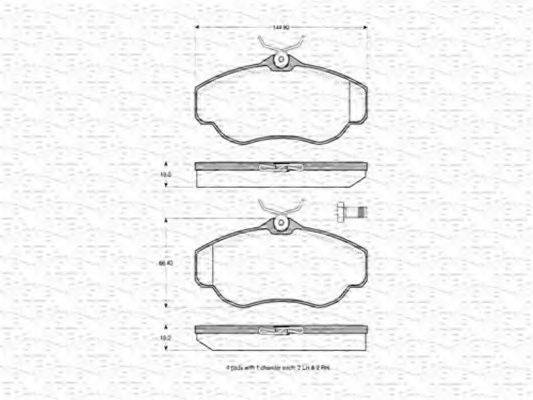 MAGNETI MARELLI 363702160591 Комплект гальмівних колодок, дискове гальмо