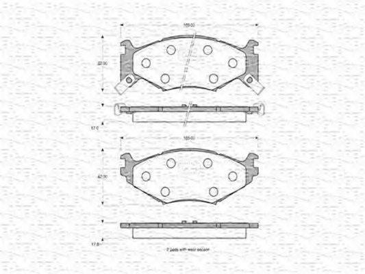 MAGNETI MARELLI 363702160592 Комплект гальмівних колодок, дискове гальмо