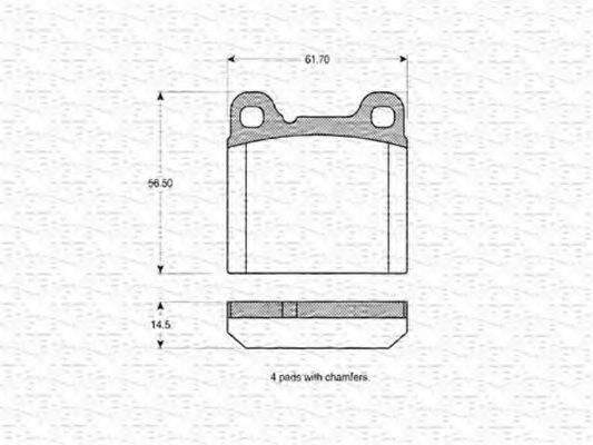 MAGNETI MARELLI 363702160596 Комплект гальмівних колодок, дискове гальмо