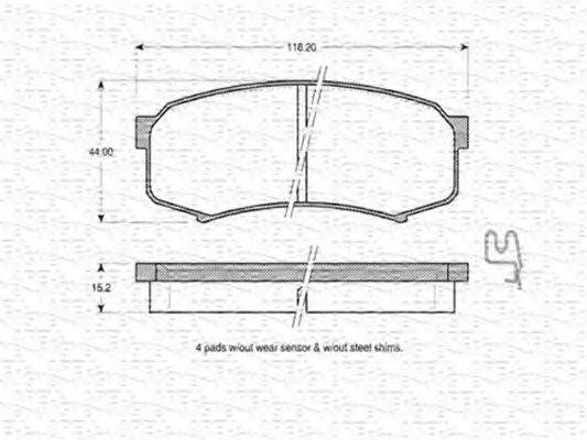 MAGNETI MARELLI 363702160613 Комплект гальмівних колодок, дискове гальмо