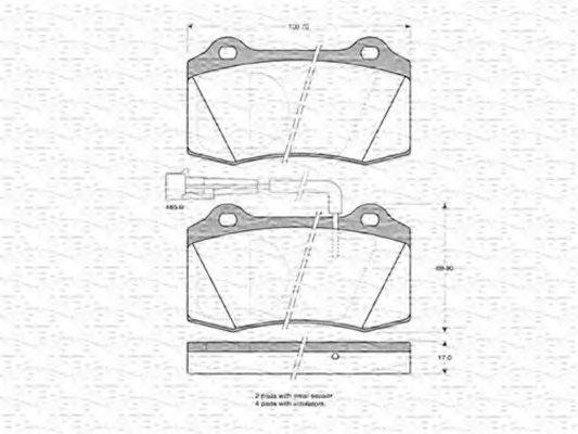 MAGNETI MARELLI 363702160621 Комплект гальмівних колодок, дискове гальмо