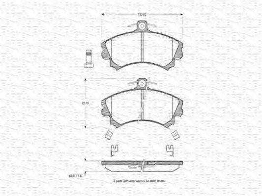 MAGNETI MARELLI 363702160625 Комплект гальмівних колодок, дискове гальмо