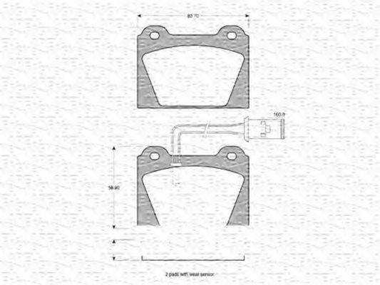 MAGNETI MARELLI 363702160710 Комплект гальмівних колодок, дискове гальмо