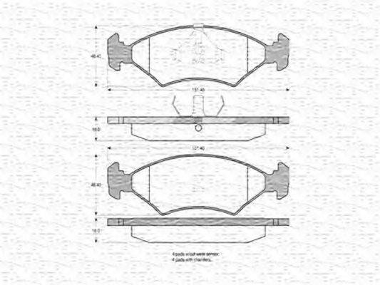 MAGNETI MARELLI 363702160712 Комплект гальмівних колодок, дискове гальмо