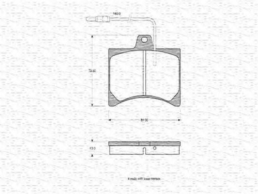 MAGNETI MARELLI 363702160722 Комплект гальмівних колодок, дискове гальмо