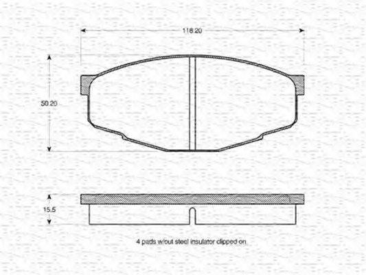 MAGNETI MARELLI 363702160734 Комплект гальмівних колодок, дискове гальмо