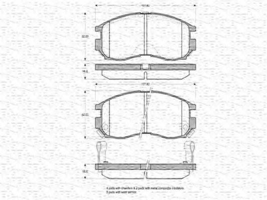 MAGNETI MARELLI 363702160777 Комплект гальмівних колодок, дискове гальмо