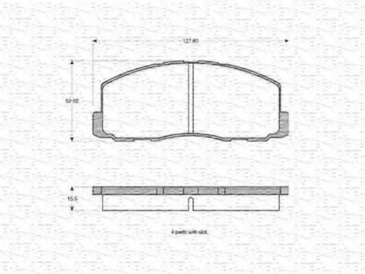 MAGNETI MARELLI 363702160805 Комплект гальмівних колодок, дискове гальмо