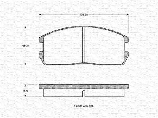 MAGNETI MARELLI 363702160809 Комплект гальмівних колодок, дискове гальмо