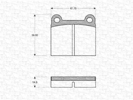 MAGNETI MARELLI 363702160877 Комплект гальмівних колодок, дискове гальмо