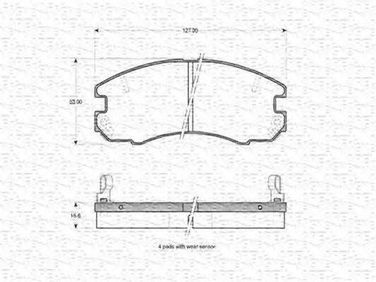 MAGNETI MARELLI 363702160950 Комплект гальмівних колодок, дискове гальмо