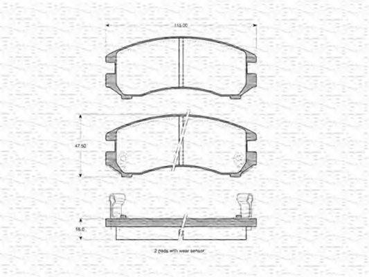 MAGNETI MARELLI 363702160963 Комплект гальмівних колодок, дискове гальмо