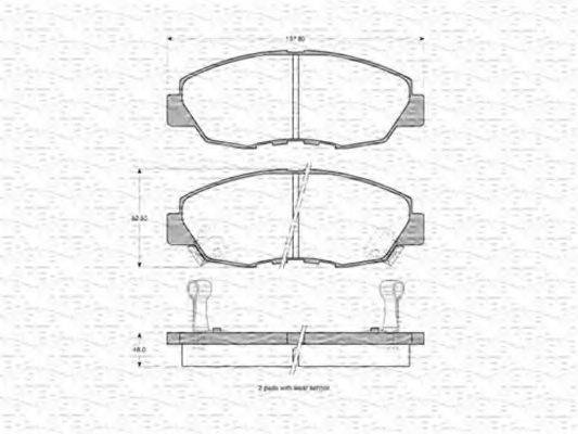 MAGNETI MARELLI 363702160973 Комплект гальмівних колодок, дискове гальмо