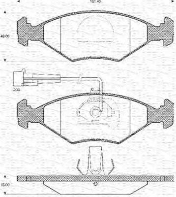 MAGNETI MARELLI 363702161023 Комплект гальмівних колодок, дискове гальмо