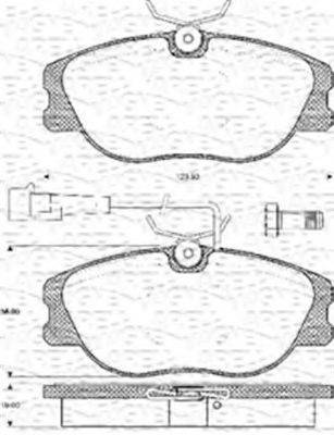 MAGNETI MARELLI 363702161057 Комплект гальмівних колодок, дискове гальмо