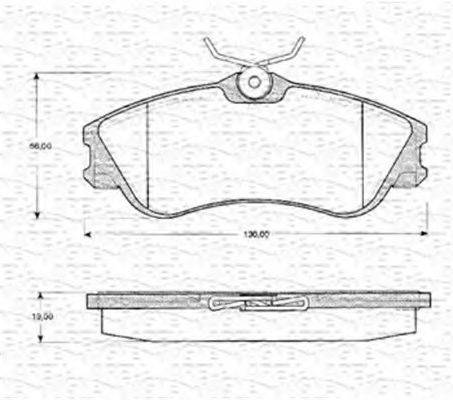 MAGNETI MARELLI 363702161069 Комплект гальмівних колодок, дискове гальмо