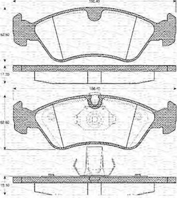 MAGNETI MARELLI 363702161070 Комплект гальмівних колодок, дискове гальмо