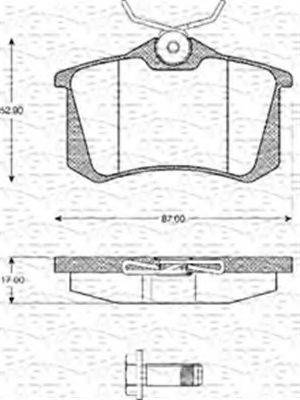 MAGNETI MARELLI 363702161074 Комплект гальмівних колодок, дискове гальмо