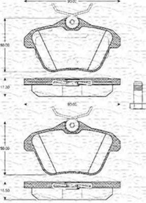 MAGNETI MARELLI 363702161075 Комплект гальмівних колодок, дискове гальмо