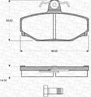 MAGNETI MARELLI 363702161098 Комплект гальмівних колодок, дискове гальмо