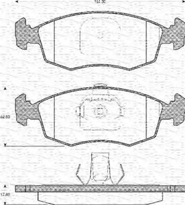 MAGNETI MARELLI 363702161103 Комплект гальмівних колодок, дискове гальмо