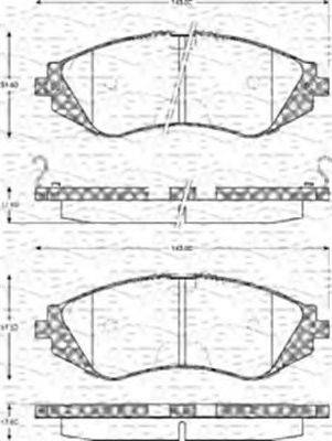 MAGNETI MARELLI 363702161128 Комплект гальмівних колодок, дискове гальмо