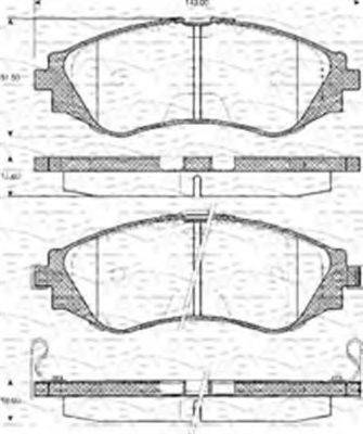 MAGNETI MARELLI 363702161142 Комплект гальмівних колодок, дискове гальмо