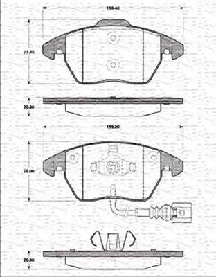 MAGNETI MARELLI 363702161171 Комплект гальмівних колодок, дискове гальмо