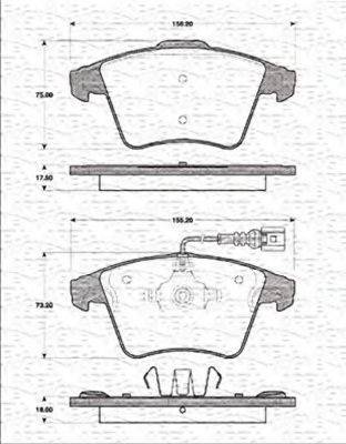 MAGNETI MARELLI 363702161173 Комплект гальмівних колодок, дискове гальмо