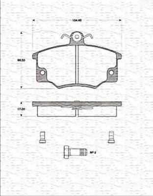 MAGNETI MARELLI 363702161184 Комплект гальмівних колодок, дискове гальмо