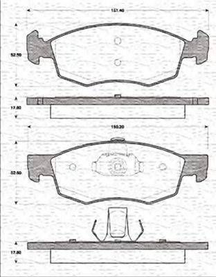 MAGNETI MARELLI 363702161186 Комплект гальмівних колодок, дискове гальмо