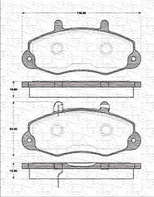 MAGNETI MARELLI 363702161192 Комплект гальмівних колодок, дискове гальмо