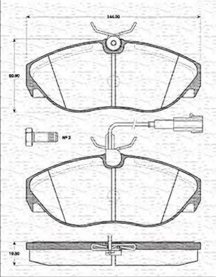 MAGNETI MARELLI 363702161196 Комплект гальмівних колодок, дискове гальмо