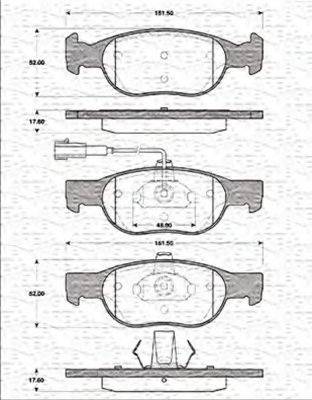 MAGNETI MARELLI 363702161199 Комплект гальмівних колодок, дискове гальмо