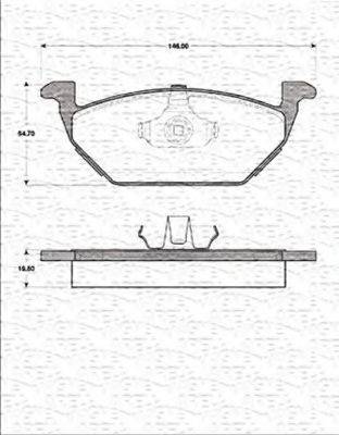 MAGNETI MARELLI 363702161201 Комплект гальмівних колодок, дискове гальмо