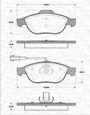 MAGNETI MARELLI 363702161207 Комплект гальмівних колодок, дискове гальмо