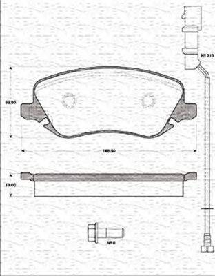 MAGNETI MARELLI 363702161235 Комплект гальмівних колодок, дискове гальмо