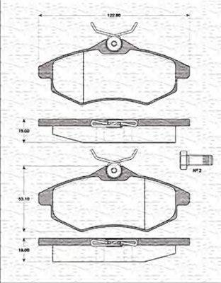 MAGNETI MARELLI 363702161238 Комплект гальмівних колодок, дискове гальмо