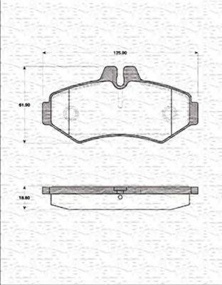 MAGNETI MARELLI 363702161264 Комплект гальмівних колодок, дискове гальмо